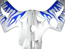 Carenados 2003–2004 Kawasaki ZX6R 636 Plata &amp; Ninja de llama azul genérico