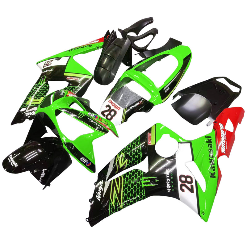 Amotopart Kawasaki ZX6R 636 2003-2004 kåpa Set Body Plast ABS