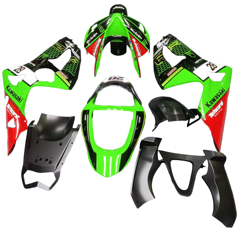 Amotopart Kawasaki ZX6R 636 2003-2004 kåpa Set Body Plast ABS