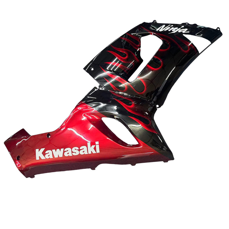 Fairings 2005-2006 Kawasaki ZX6R 636 Black & Red Flame Ninja Racing Generic