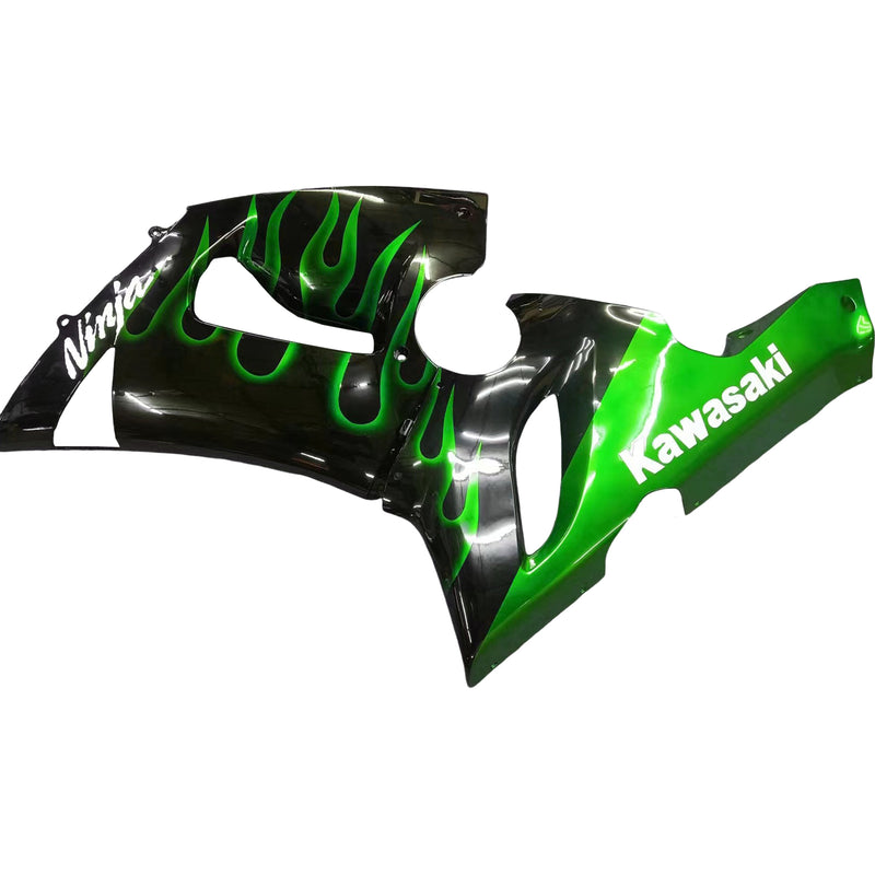 Verkleidungen 2005-2006 Kawasaki ZX6R 636 Black &amp; Green Flame Ninja Racing Generic