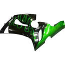 Kåper 2005-2006 Kawasaki ZX6R 636 Svart &amp; Grønn flamme Ninja Racing Generisk