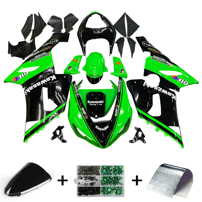 Owiewki 2005-2006 Kawasaki ZX6R 636 Zielony Czarny Kawasaki Generic