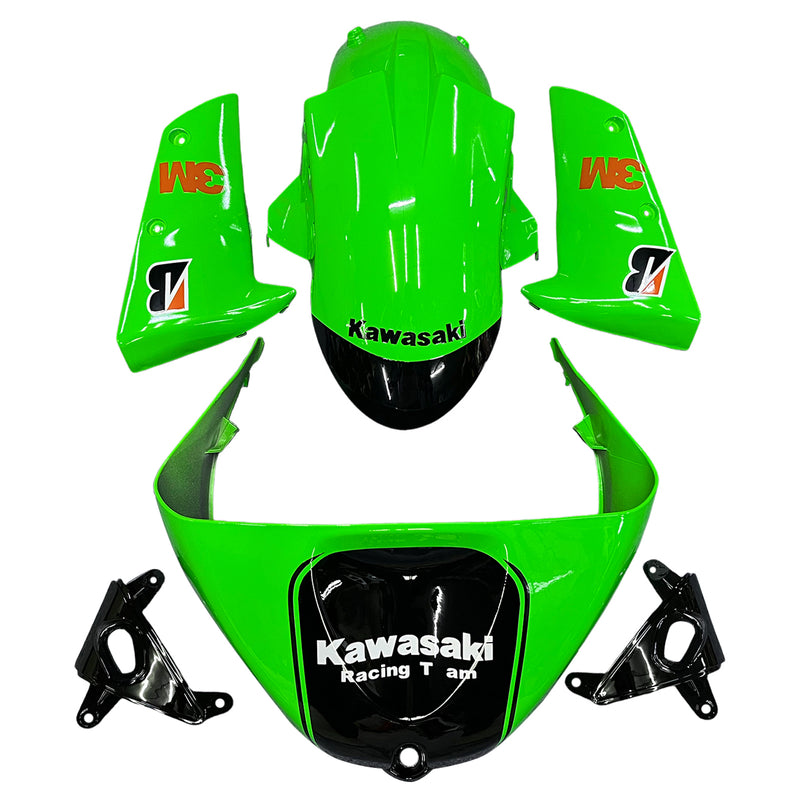 Fairings 2005-2006 Kawasaki ZX6R 636 Grønn Svart Kawasaki Racing Generisk