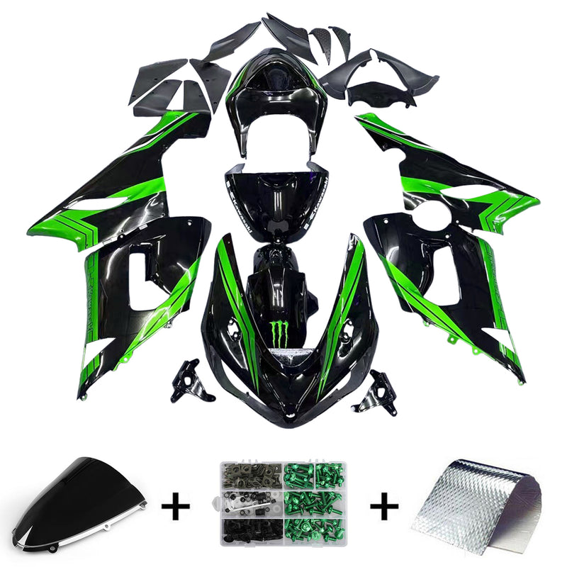 Amotopart kåpa set för Kawasaki ZX6R 636 2005-2006, kropp, plast, ABS