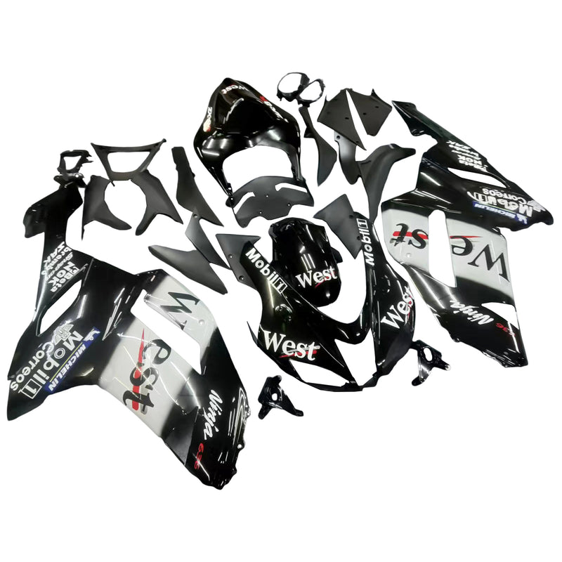 Fairings 2007-2008 Kawasaki ZX6R ZX636 Black White West Ninja Racing Generic