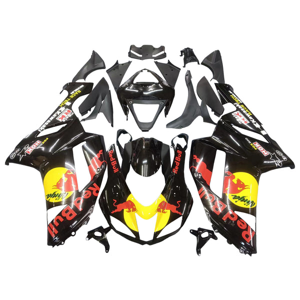 Fairings 2007-2008 Kawasaki ZX-R ZX636 Black Yellow Racing Generic