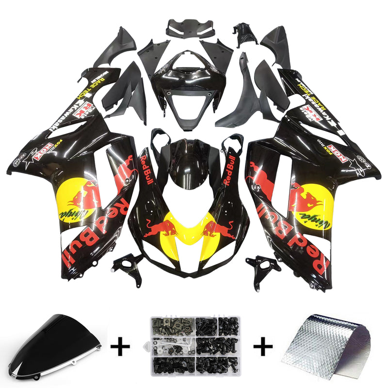 Kotelot 2007-2008 Kawasaki ZX-R ZX636 Black Yellow Racing Generic