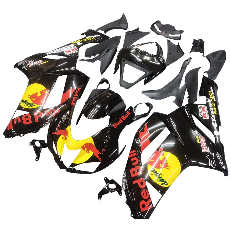 Fairings 2007-2008 Kawasaki ZX-R ZX636 Black Yellow Racing Generic