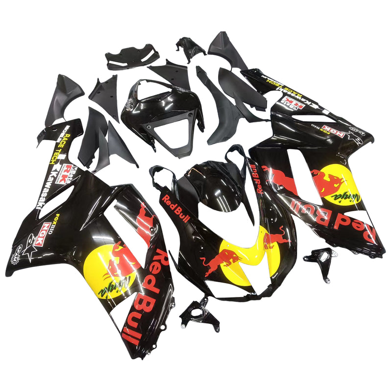 Fairings 2007-2008 Kawasaki ZX-R ZX636 Black Yellow Racing Generic