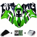 Fairings 2007-2008 Kawasaki ZX6R ZX636 Grön Svart Silver Ninja ZX6R Generic