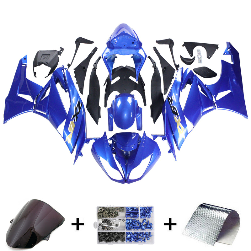 Kit de carenagem Amotopart Kawasaki ZX6R 636 2009-2012 corpo plástico ABS