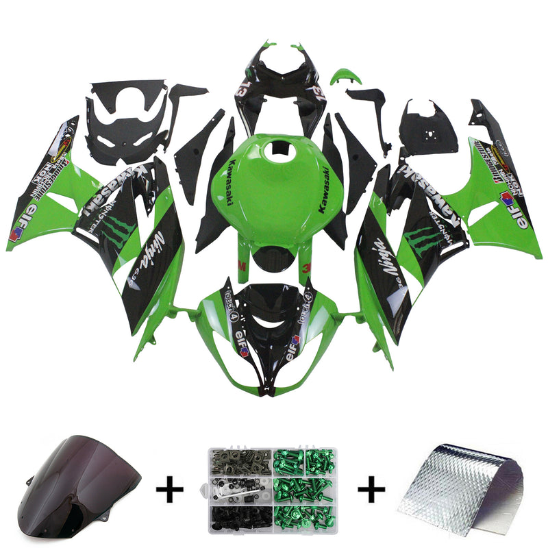 Amotopart kåpa set för Kawasaki ZX6R 636 2009-2012, kropp, plast, ABS