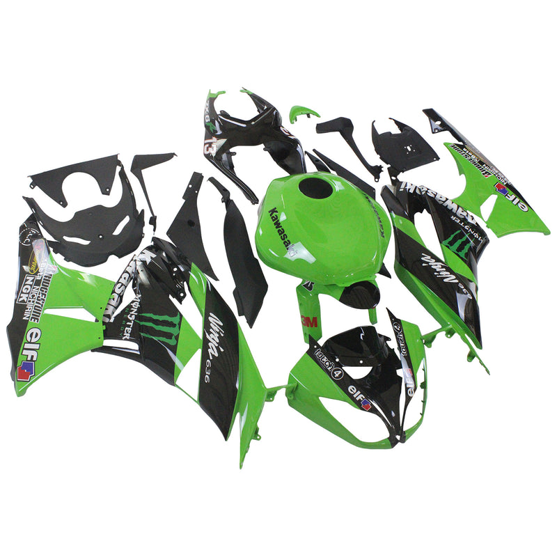 Amotopart kåpa set för Kawasaki ZX6R 636 2009-2012, kropp, plast, ABS