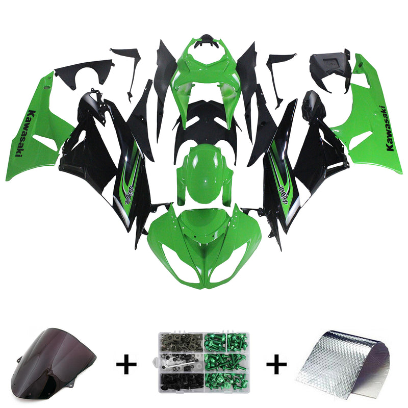 Amotopart kåpa set för Kawasaki ZX6R 636 2009-2012, kropp, plast, ABS