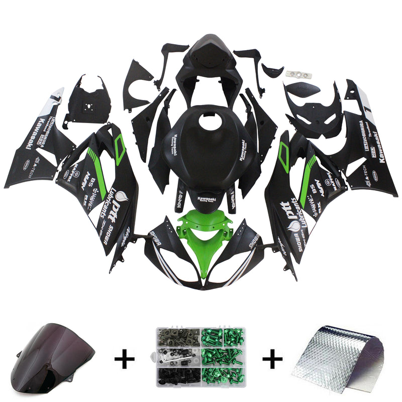 Amotopart kåpa set för Kawasaki ZX6R 636 2009-2012, kropp, plast, ABS