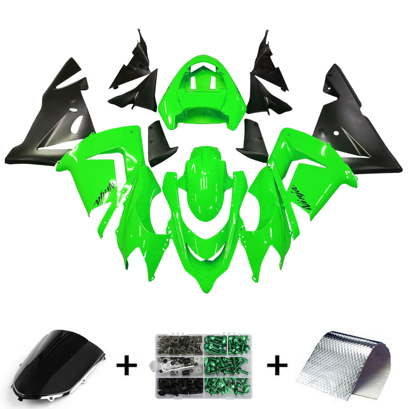 Fairings 2004-2005 Kawasaki ZX 10R Grønn Svart Ninja Generisk