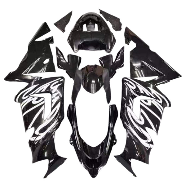 Fairings 2004-2005 Kawasaki ZX 10R Black & Silver Flame Ninja Racing Generic