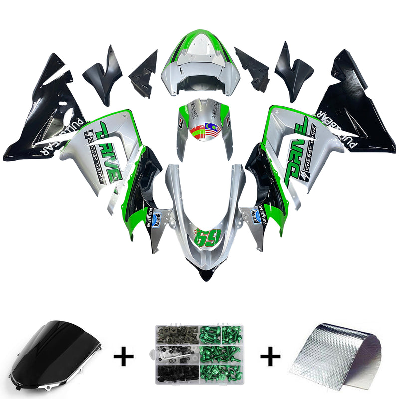 Amotopart kåpa set för Kawasaki ZX10R 2004-2005, kropp, plast, ABS