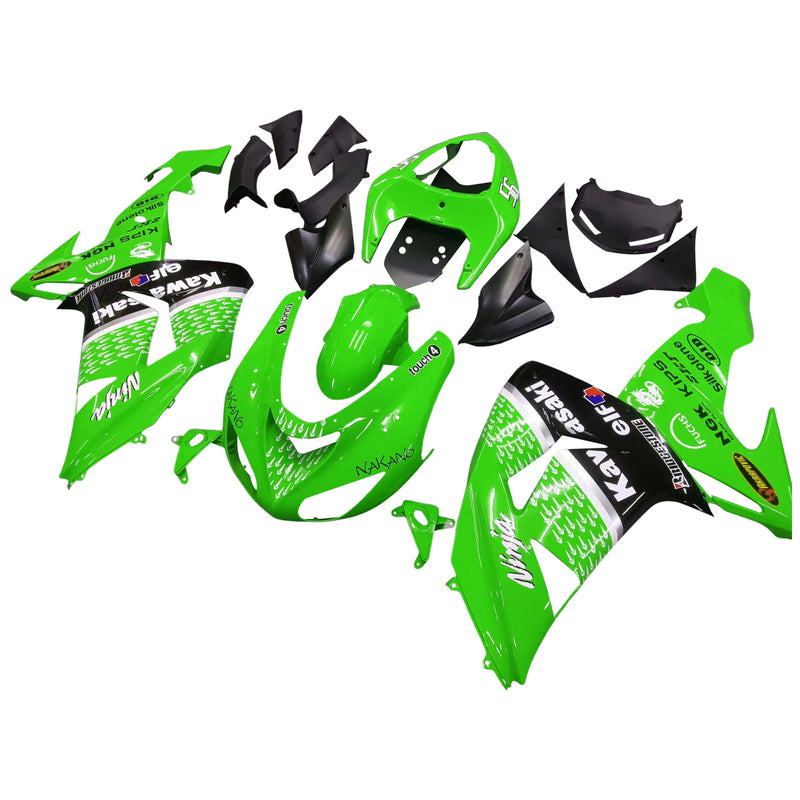 Fairings 2006-2007 Kawasaki ZX 10R Grön Svart Nr 56 Nakano Racing Generic