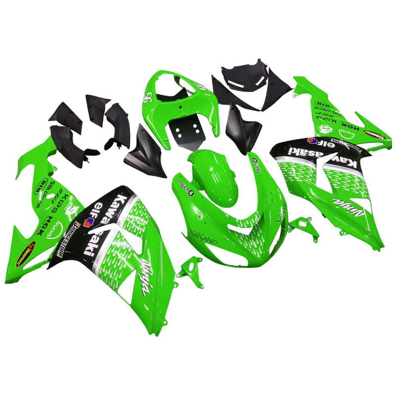 Fairings 2006-2007 Kawasaki ZX 10R Grön Svart Nr 56 Nakano Racing Generic