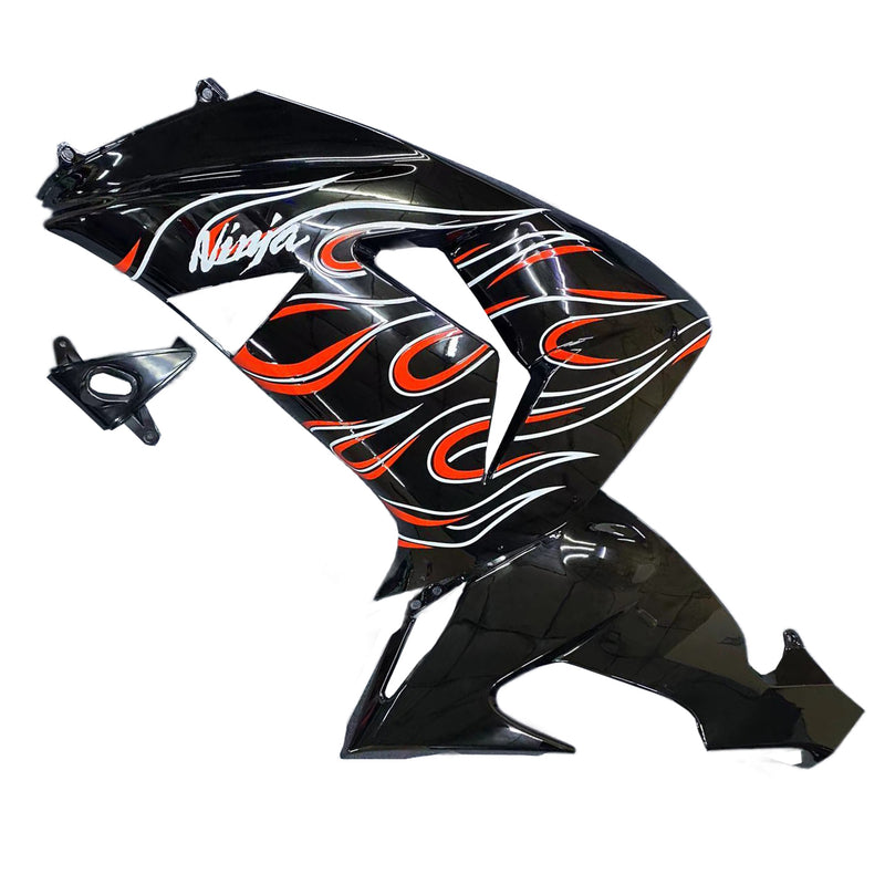 Fairings 2006-2007 Kawasaki ZX 10R Black Red Flame Racing Generic