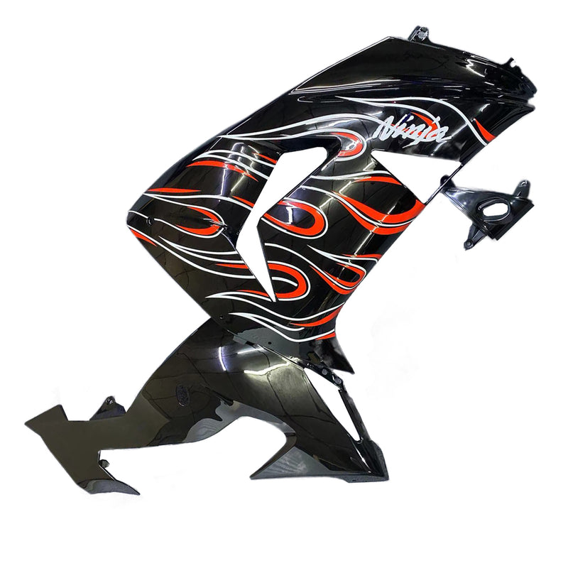 Fairings 2006-2007 Kawasaki ZX 10R Black Red Flame Racing Generic