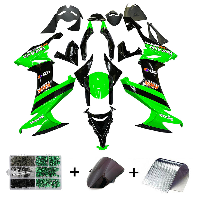 Owiewki 2008-2010 Kawasaki ZX10R Zielony Czarny ZX10R Generic