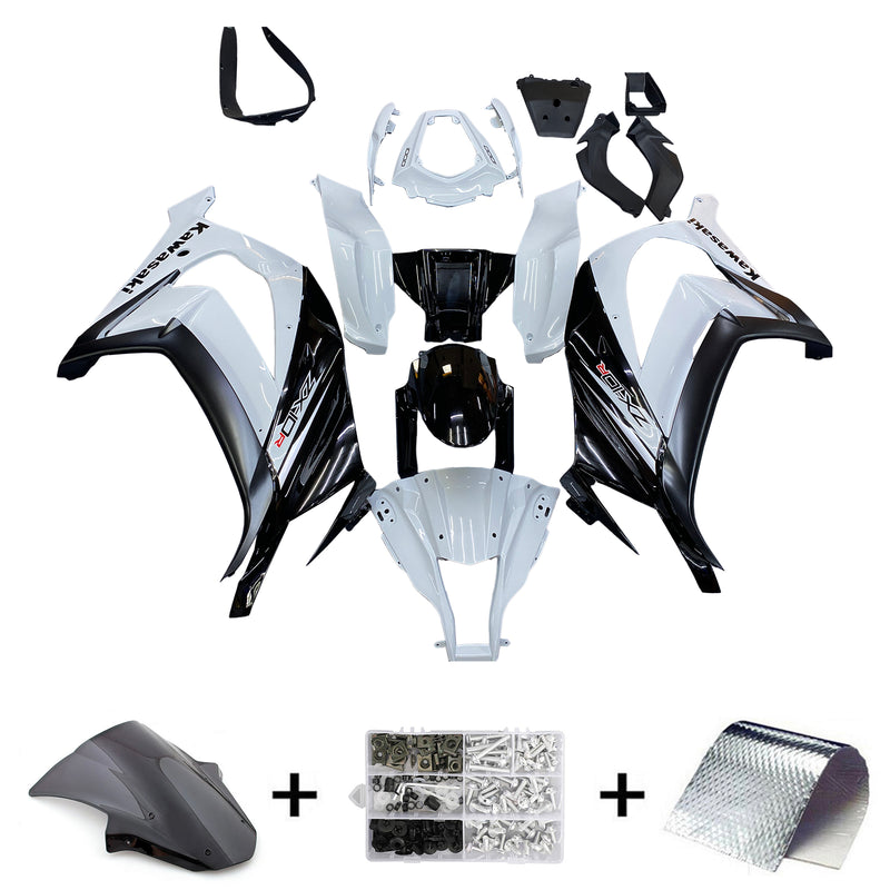 Für Ninja ZX10R 2011–2015, weiße Karosserieverkleidung, ABS-Spritzguss-Kunststoff-Set, 6