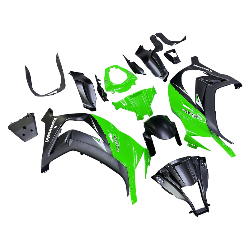 Para Ninja ZX10R 2011-2015 verde preto carenagem ABS kit de plástico moldado por injeção 8