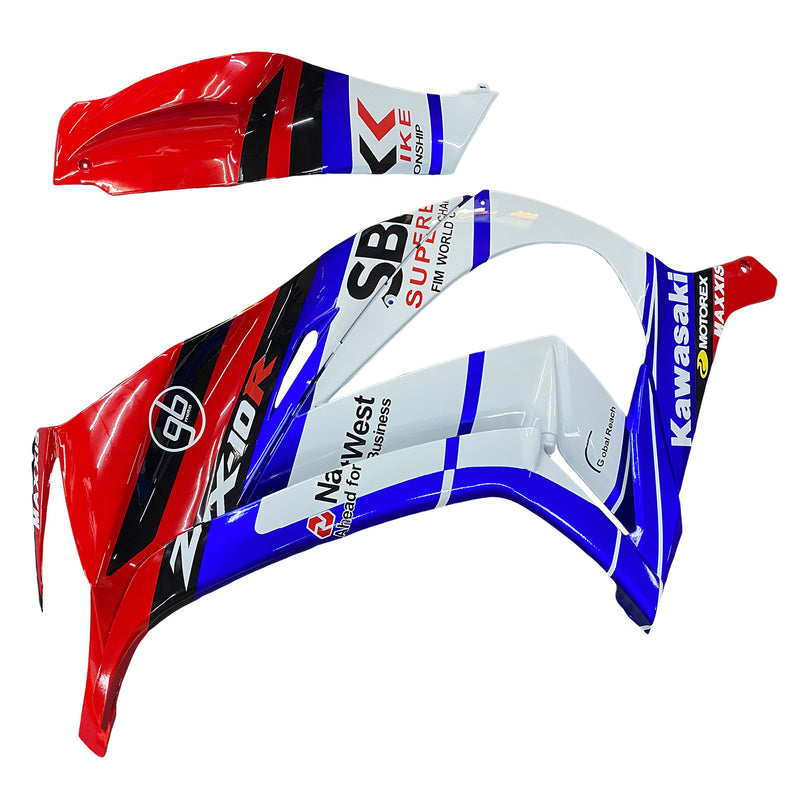 Para Ninja ZX10R 2011-2015 Rojo Blanco Azul Cuerpo Trim ABS Kit de plástico moldeado por inyección 10