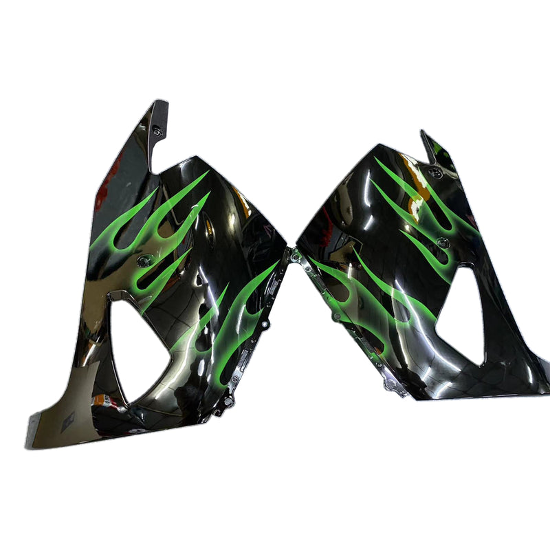 Para Ninja ZX14R 2006-2011 Panel de carrocería negro y verde ABS Kit de plástico moldeado por inyección 1