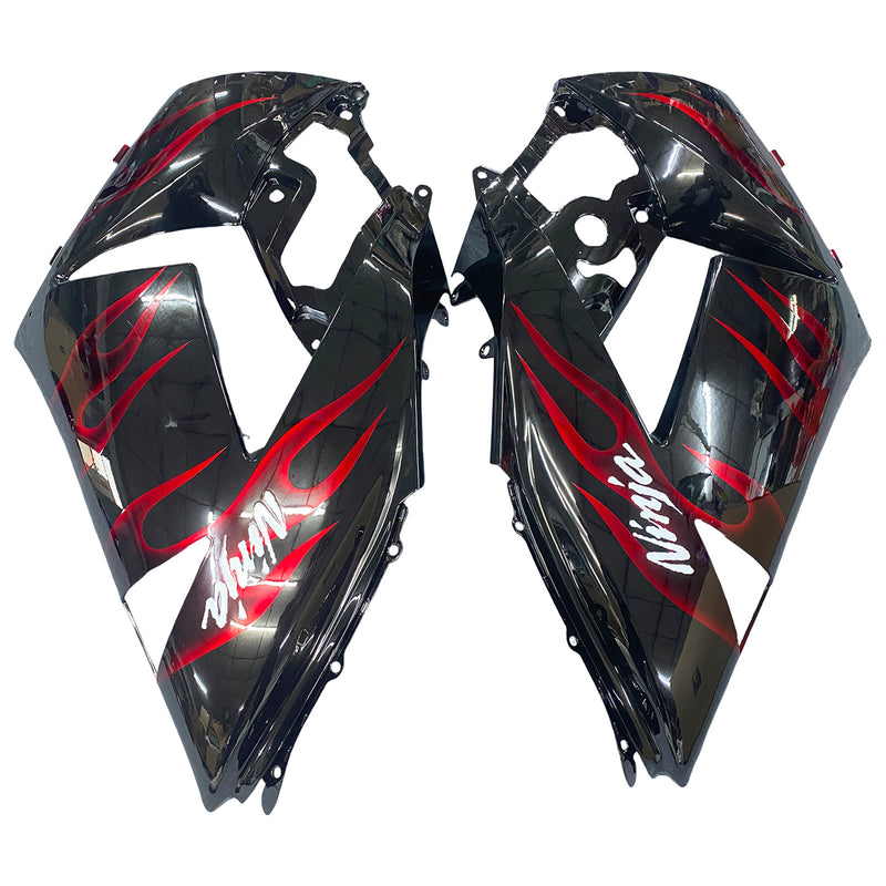 Fairings 2006-2011 Kawasaki ZX14R Black & Red Flame Ninja Racing Generic