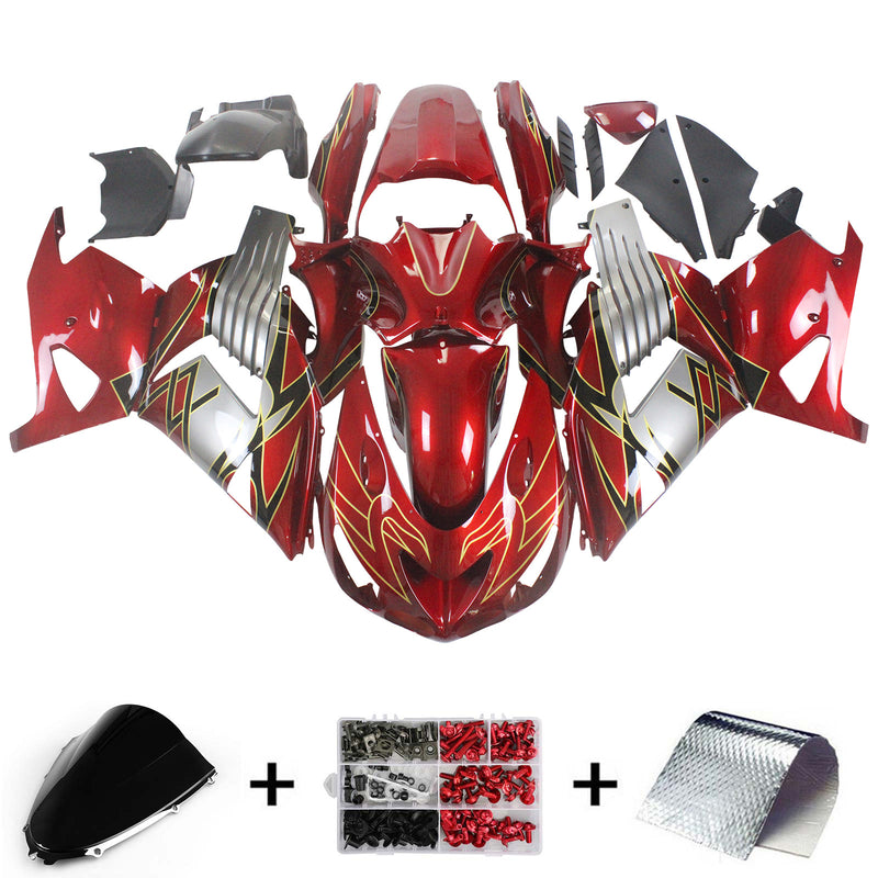 Conjunto de carenagens Amotopart para Kawasaki ZX14R 2006-2011, corpo, plástico, ABS