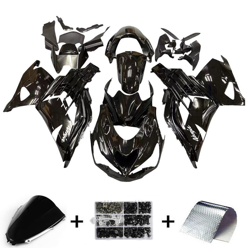 For Ninja ZX14R ZZR 1400 2012-2022 Black Body Fairing ABS sprøytestøpt plastsett 1