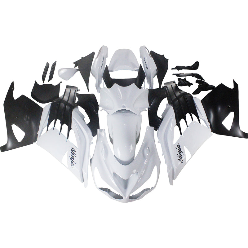 Para Ninja ZX14R ZZR1400 2012-2022 Panel de cuerpo blanco ABS Kit de plástico de moldeo por inyección 4