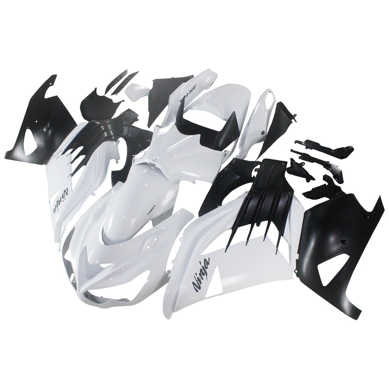 Para Ninja ZX14R ZZR1400 2012-2022 Panel de cuerpo blanco ABS Kit de plástico de moldeo por inyección 4