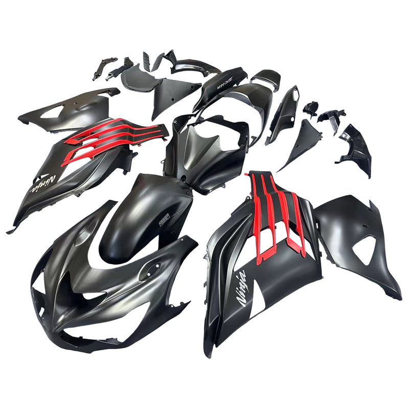 Plastkåpor 2012-2022 Kawasaki ZX14R ZZR1400 Ninja Black Red Generic