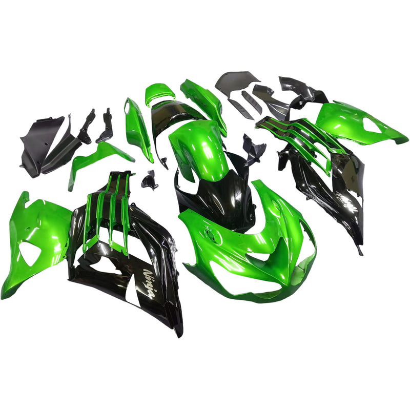 For Ninja ZX14R ZZR 1400 2012-2022 Green Black Body Fairing ABS Sprøytestøping Plast Kit 10