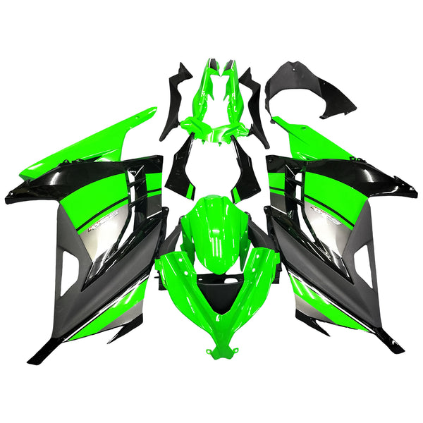 Fairings 2013-2017 Plast Kawasaki Ninja 300R EX300R Grön Svart Ninja Racing Generic