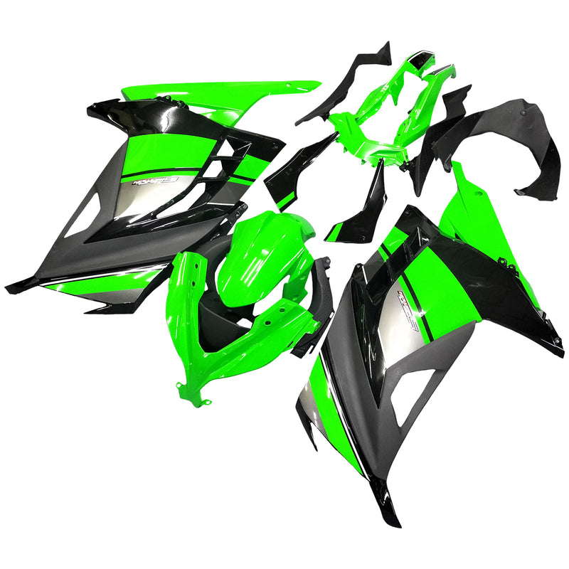 Fairings 2013-2017 Muovi Kawasaki Ninja 300R EX300R Vihreä Musta Ninja Generic