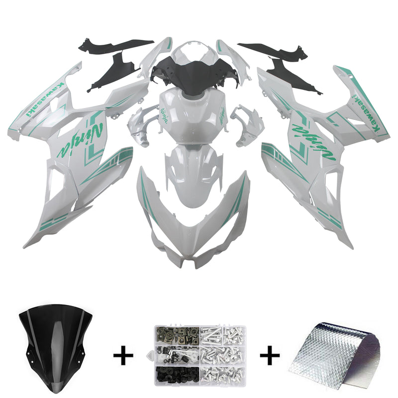 Kit de carenagem Amotopart para Kawasaki EX400/Ninja400 2018-2023 corpo plástico ABS