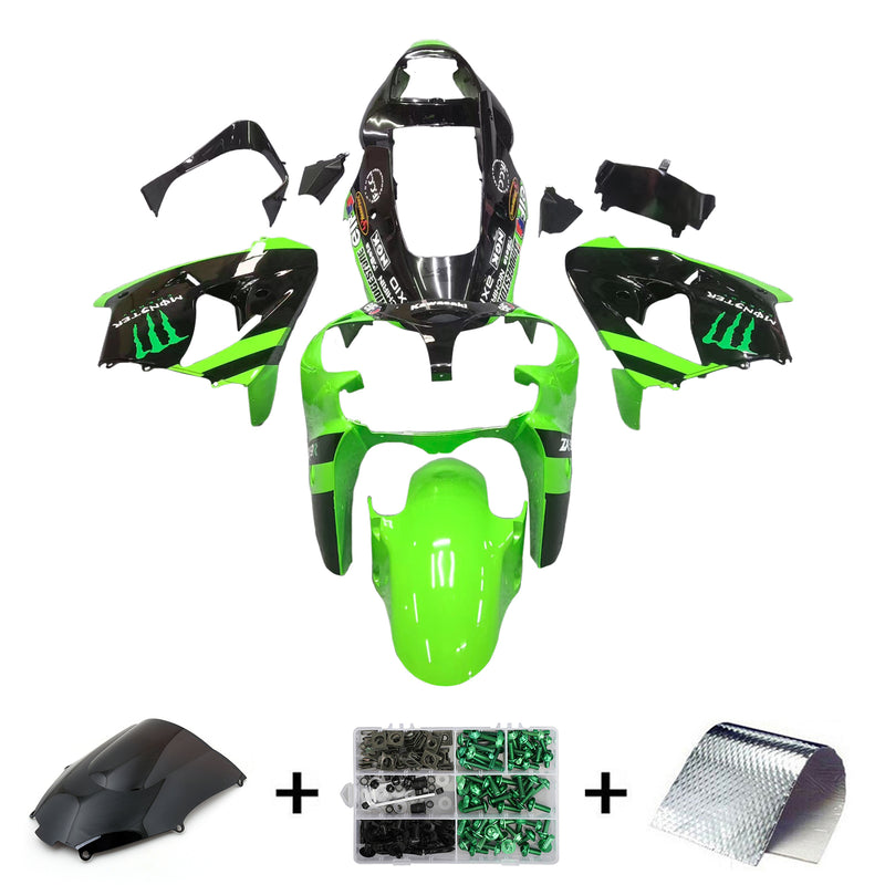 Amotopart kåpa set för Kawasaki ZX9R 2002-2003, kropp, plast, ABS