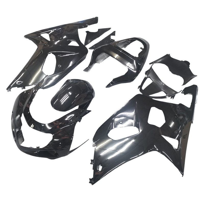 Verkleidungs-Einspritz-Kunststoff-Set, glänzend schwarz, passend für Suzuki GSXR600/750 2001–2003