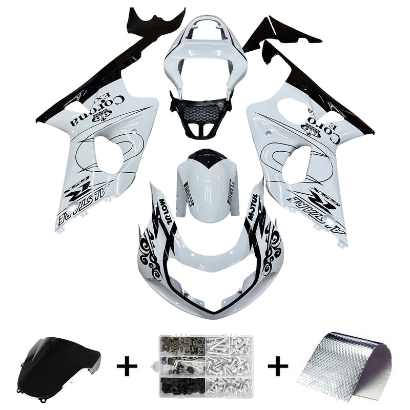 Fairings 2000-2002 Suzuki GSXR 1000 White & Black Corona Racing Generic