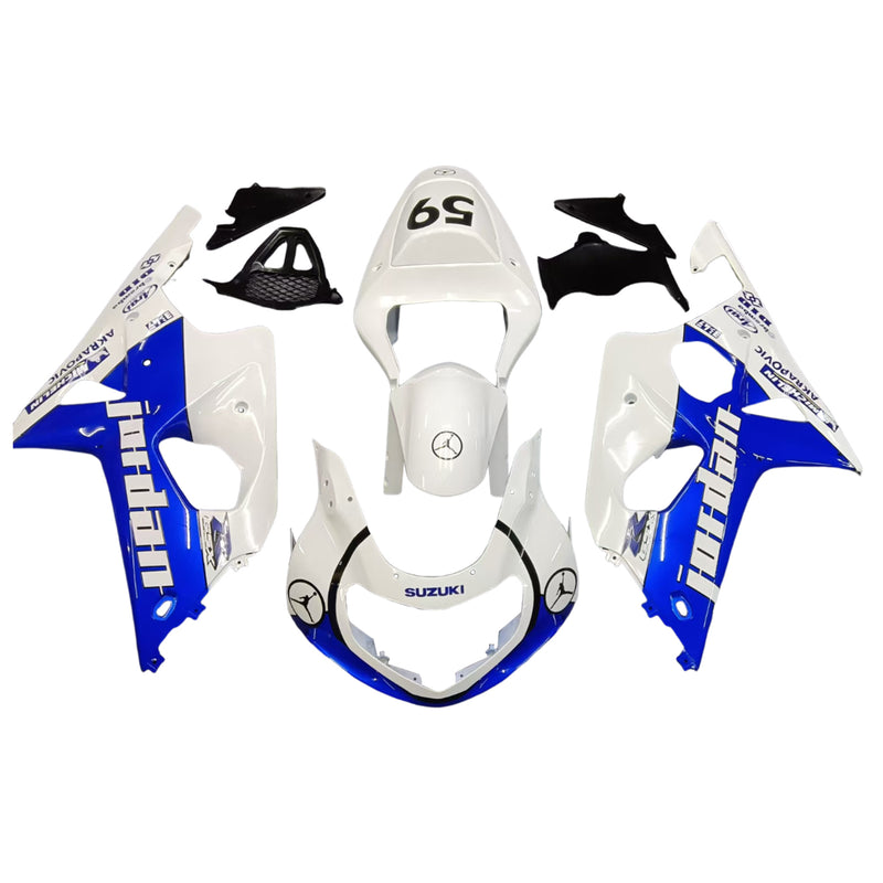 Fairings 2000-2002 Suzuki GSXR 1000 White & Blue Jordan Generic