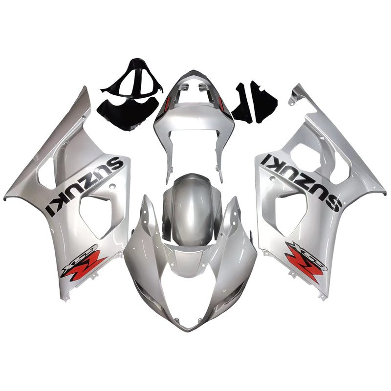 For GSX R 1000 2003-2004 Body Fairing White ABS Sprøytestøpt plastsett Generisk