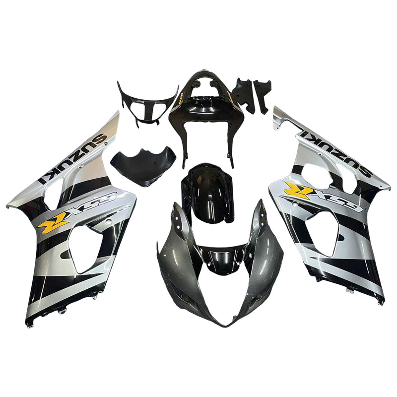 For GSX R 1000 2003-2004 Body Fairing Svart ABS sprøytestøpt plastsett Generisk