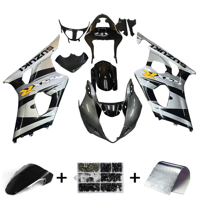 Fairings 2003-2004 Suzuki GSXR 1000 Silver & Black GSXR Racing Generic