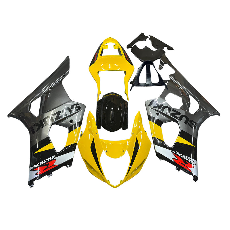 Para corpo GSXR1000 2003-2004 carenagem amarelo ABS kit de plástico moldado por injeção genérico